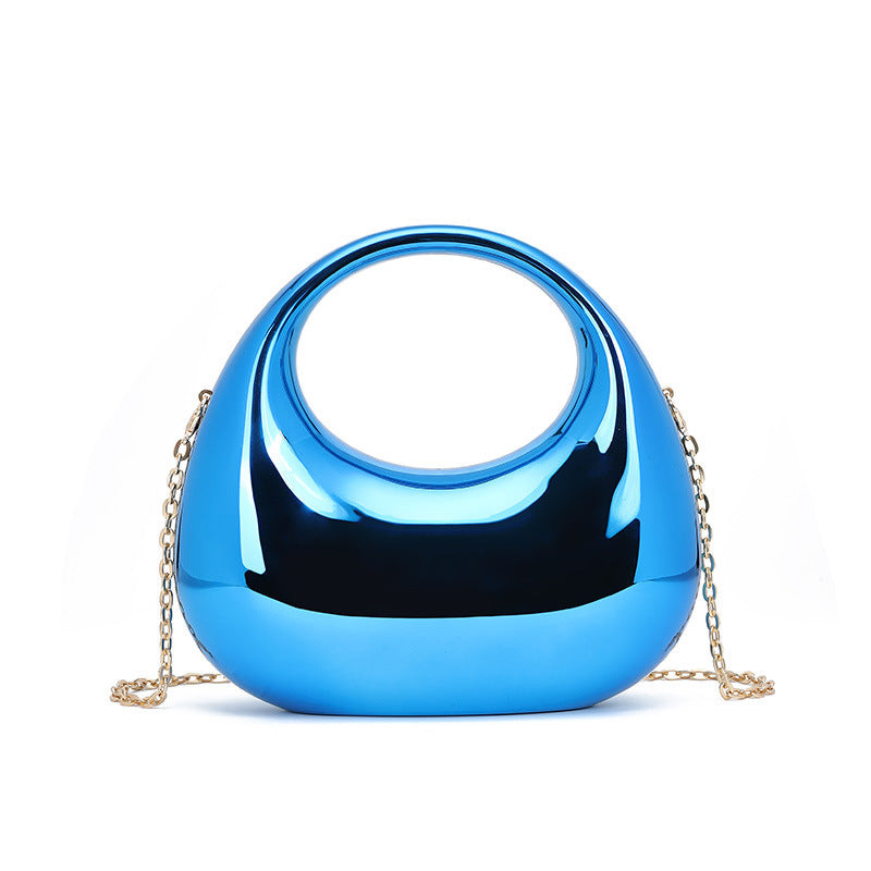 Colorful Crescent Moon Acrylic Handbag Socialite Handbag Makeup Dinner Women Bag