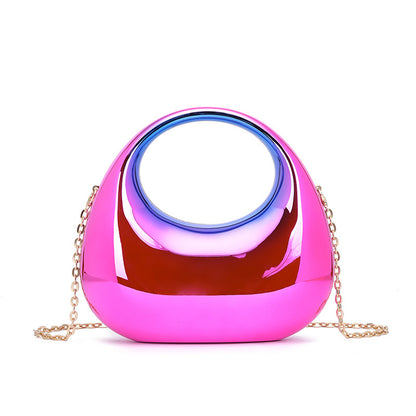 Colorful Crescent Moon Acrylic Handbag Socialite Handbag Makeup Dinner Women Bag