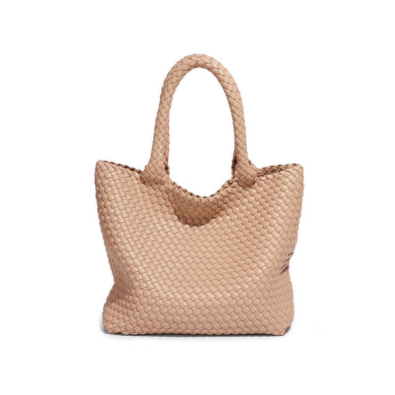 Texture Hand Woven Bag Casual Large Capacity Totes Summer Office Shoulder Bag Women