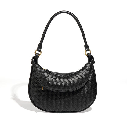 Retro Twin Bag Women Woven Bag Advanced Portable Shoulder Underarm Bag