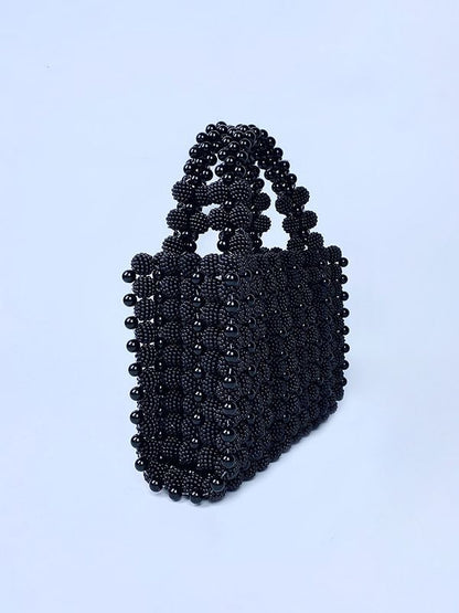 Waxberry Pearl Dinner Dress Handbag Hand Woven Casual Fashionable Beaded Elegant Waxberry Small Square Bag