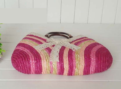 Color Straw Machine Order Handmade Straw Bag Wild Beach Woven Bag