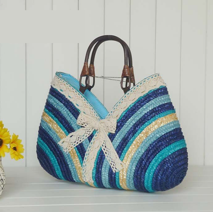 Color Straw Machine Order Handmade Straw Bag Wild Beach Woven Bag