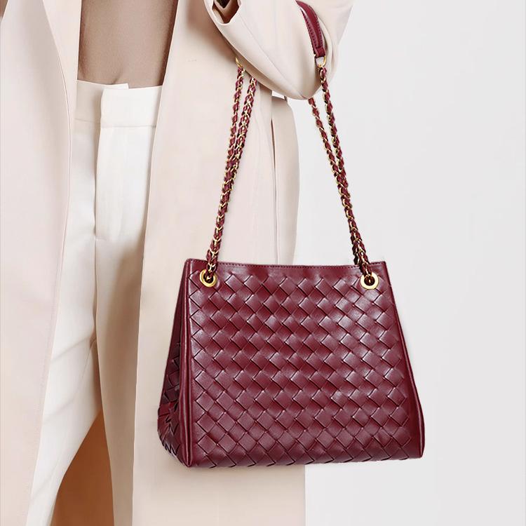 Women Parachute Chain Bag Hand Woven Bag Advanced All Match Shoulder Messenger Tote Bag