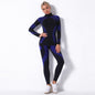 Long Sleeve Trousers Suit-Black Background Sapphire Blue