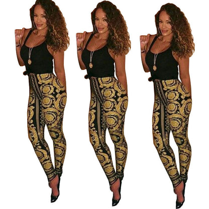 Summer Casual Sports Yoga Digital Printing Leggings Plus Size Women Clothing