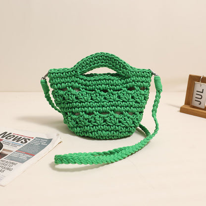 Colorful Crossbody Cotton Thread Green Belt Lining