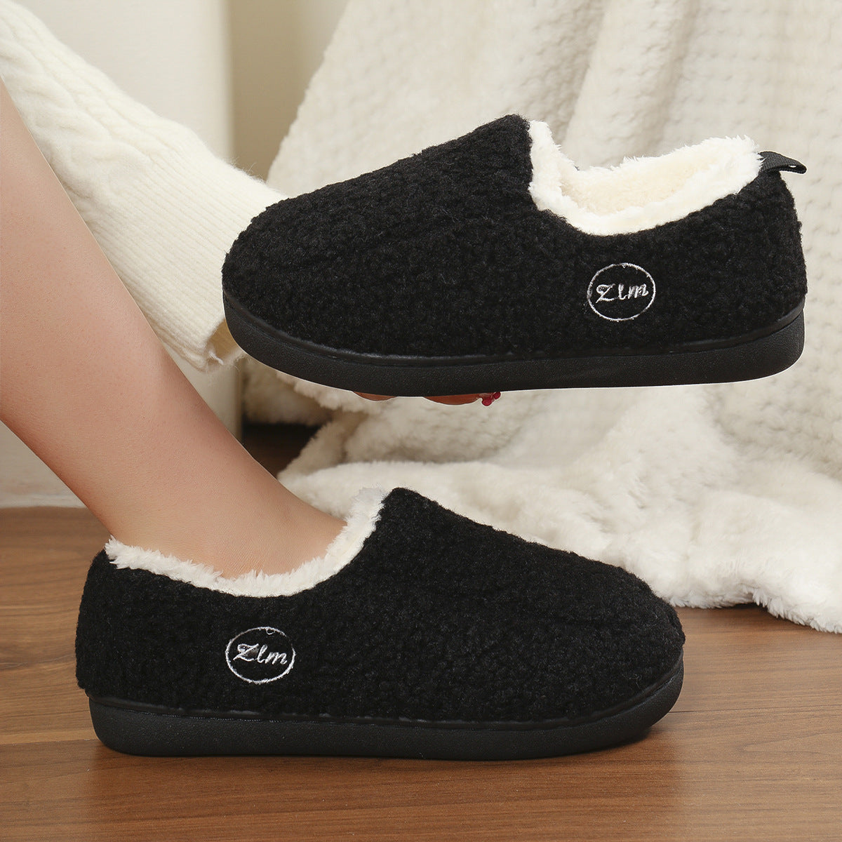 Cashmere Cotton Slippers | Thermal Furry Shoes | Vibez Fashion