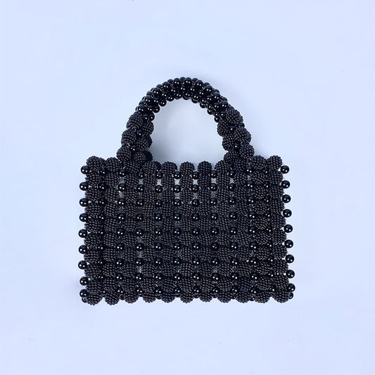 Waxberry Pearl Dinner Dress Handbag Hand Woven Casual Fashionable Beaded Elegant Waxberry Small Square Bag