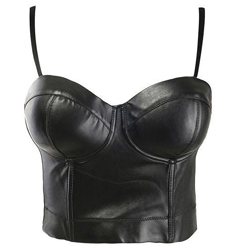 Leather Women Summer Solid Color Stretch Small Tank Top Underwear Sexy Cropped Bra Small Sling