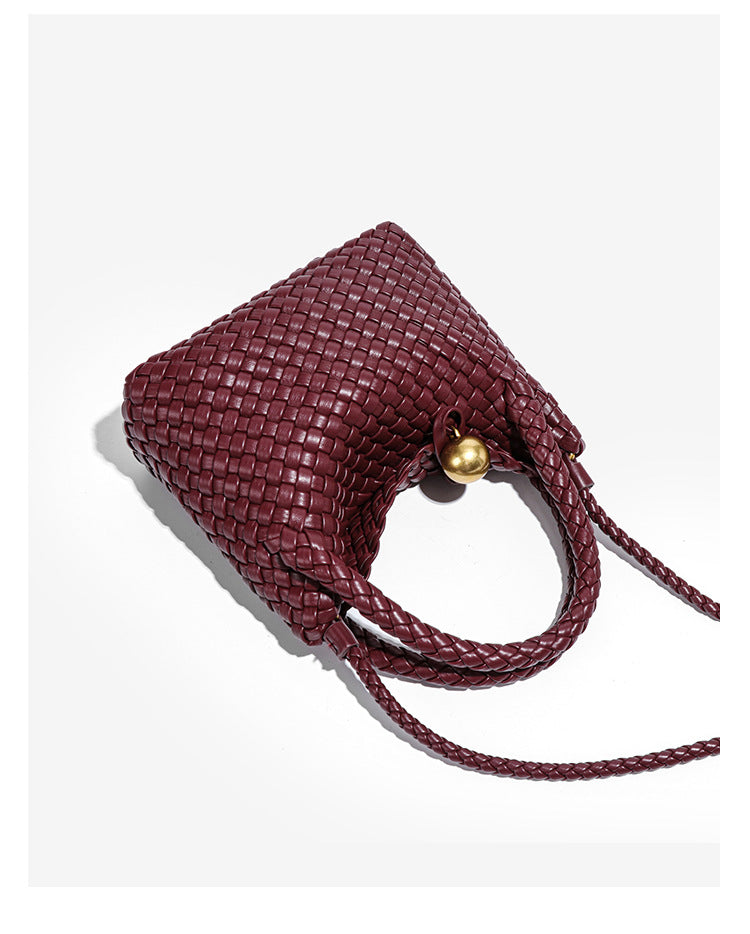 Women Crossbody Handbag High Grade Light Luxury Shoulder Cross Body Hand Carrying Handmade Woven Bag Vegetable Basket Clutch