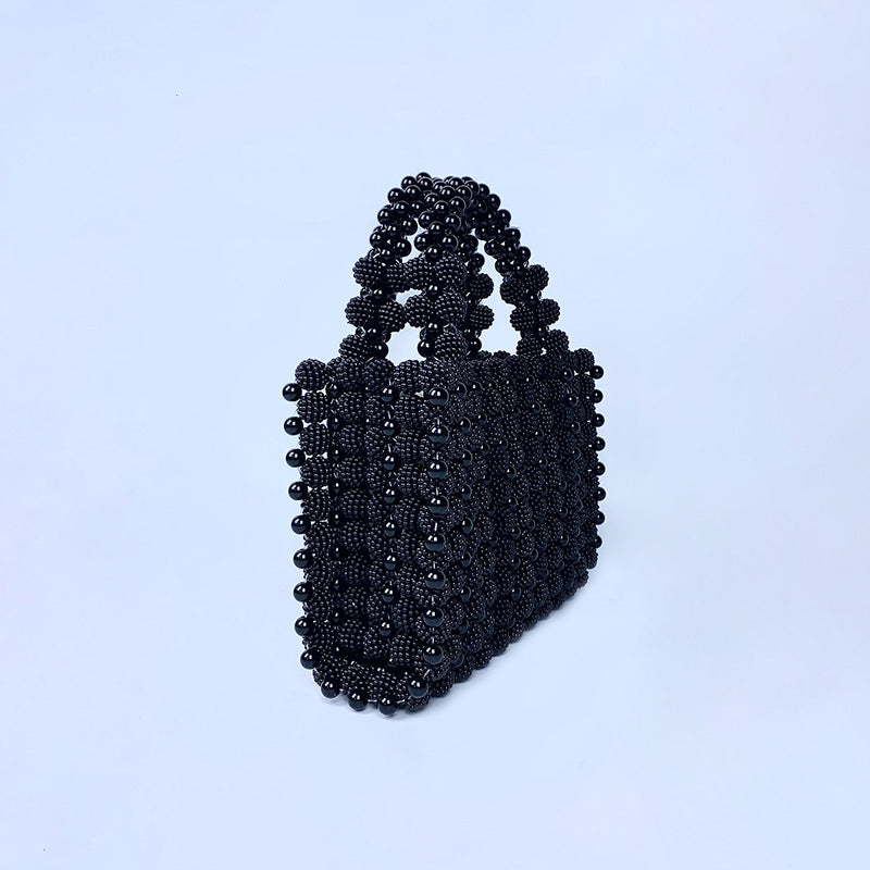 Waxberry Pearl Dinner Dress Handbag Hand Woven Casual Fashionable Beaded Elegant Waxberry Small Square Bag