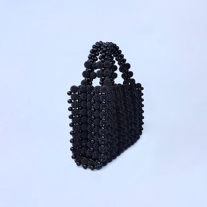 Waxberry Pearl Dinner Dress Handbag Hand Woven Casual Fashionable Beaded Elegant Waxberry Small Square Bag