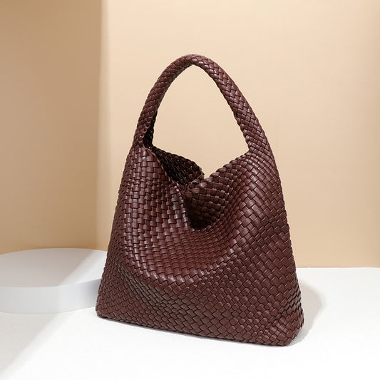 Large Capacity Totes Food Basket Handmade Women Woven Bag Hand Carrying Casual Underarm Bag