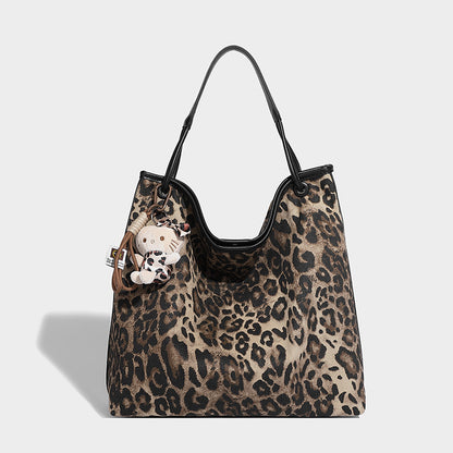 Autumn Winter Leopard Print Handbag High Sense Large Capacity Office All Matching Shoulder Bag Tote Bag