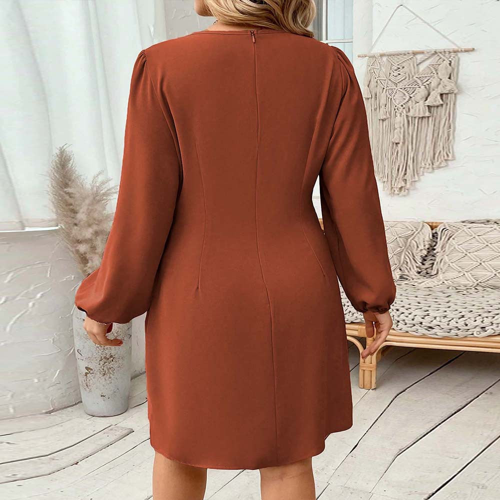 Plus Size Women Clothes French Elegant Dress Autumn Winter Lady Intellectual Elegant Short