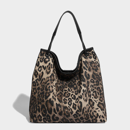 Autumn Winter Leopard Print Handbag High Sense Large Capacity Office All Matching Shoulder Bag Tote Bag