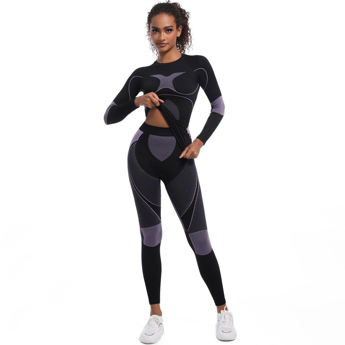 Seamless Knitted Autumn Winter Ski Fast Drying Clothes Running Sports Cycling Yoga Shapewear Compression Underwear