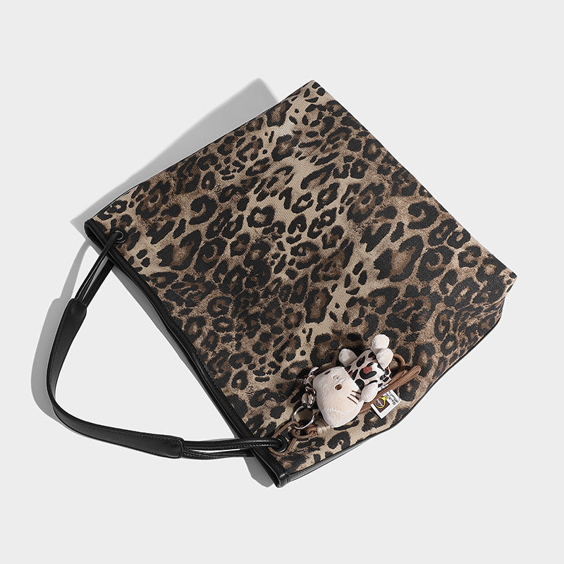 Autumn Winter Leopard Print Handbag High Sense Large Capacity Office All Matching Shoulder Bag Tote Bag