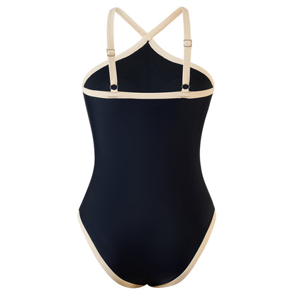 Slim Fit Sexy Siamese Triangle Swimwear Women Solid Color Halter Swimsuit