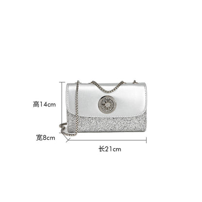 Summer Bag Women Bag Trend Special Interest Design Chain Diamond Embedded Small Square Bag