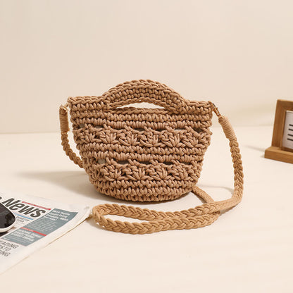 Colorful Crossbody Cotton Thread Coffee with Lining