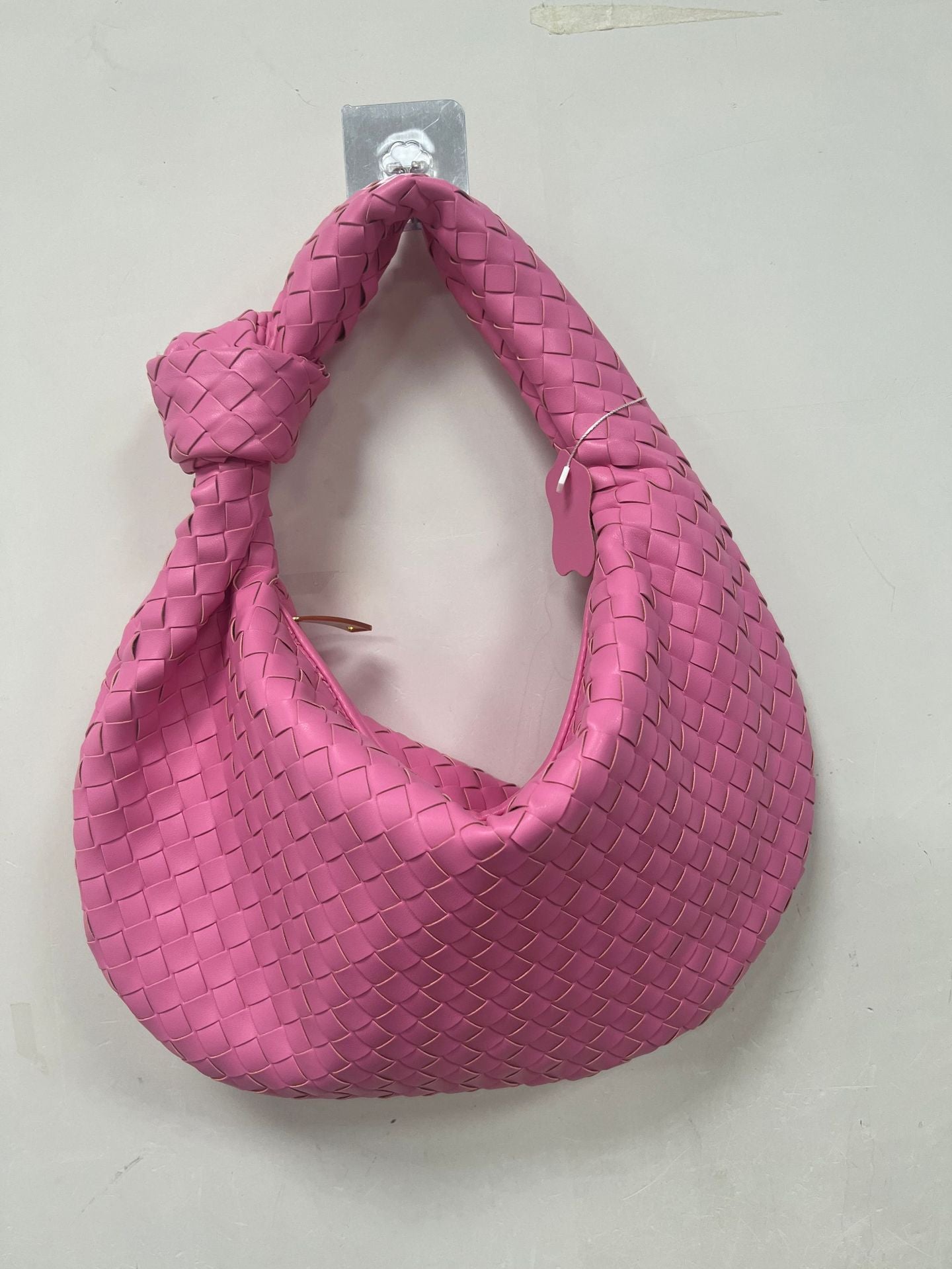 High Sense Woven Bag Women Large Capacity Handmade Croissant Knotted Bag One Shoulder Bag