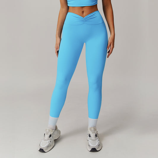 Nude Feel High Waist Hip Lift Yoga Bell Bottom Pants Running Fitness Pants Slimming Tight Sports Pants