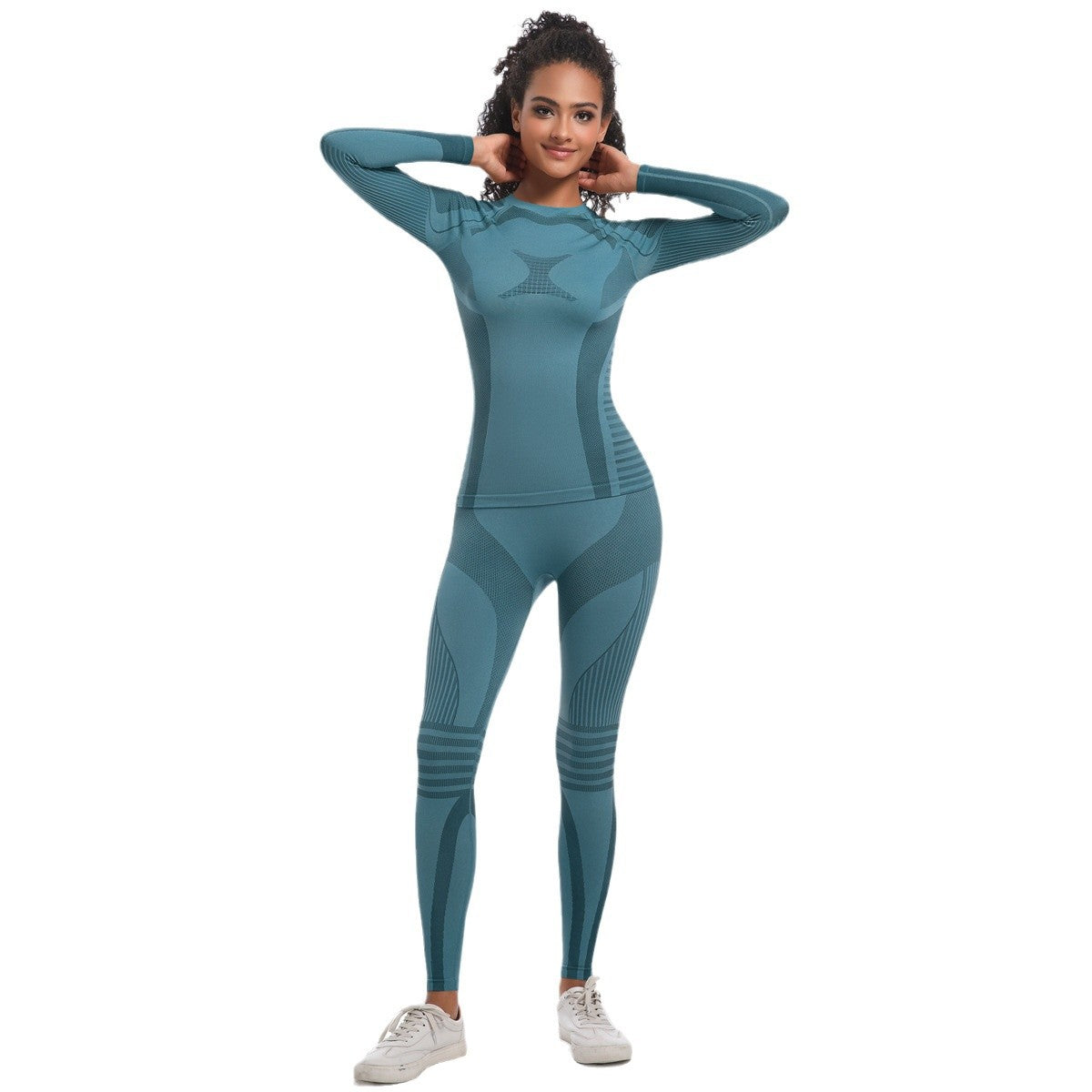 Sports Ski Set Cycling Clothing Compressing Cloth Women Wicking Thermal Underwear Yoga Clothes Fitness Two Piece Pant Sets